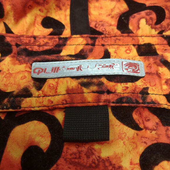 QUICKSILVER Men's Boardshorts Size 33 Fire Flame Print with Black Velvet Overlay - Picture 8 of 9